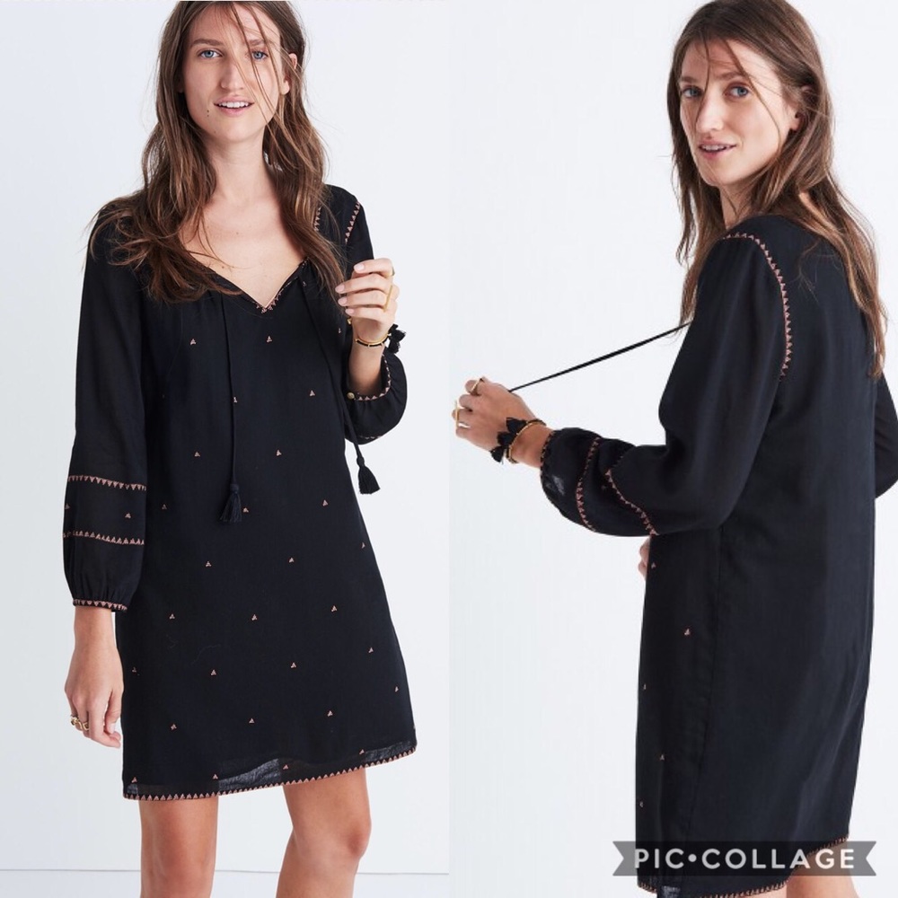 Madewell embroidered signal dress sz M
